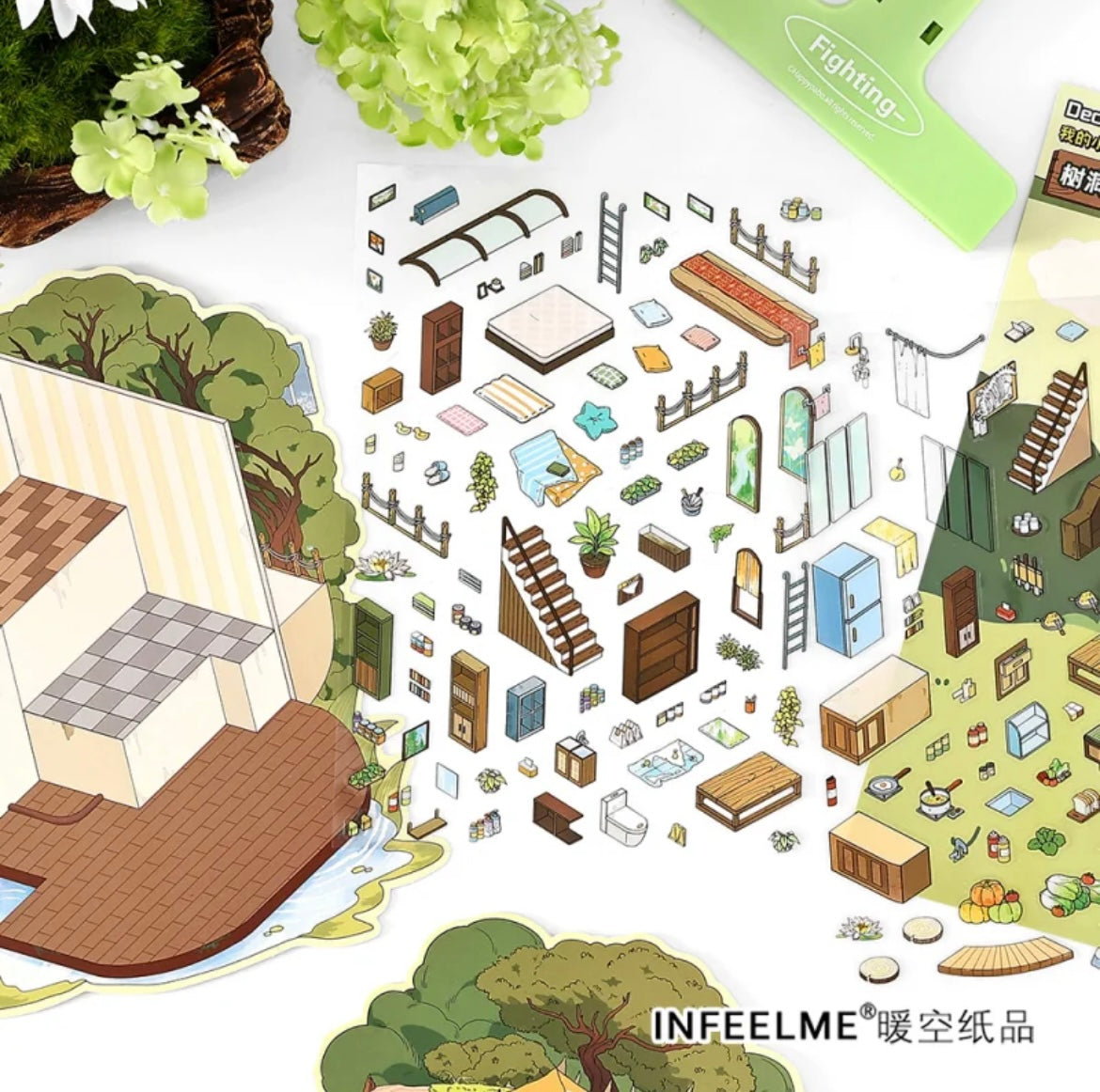 #010 My Cozy House 7.0 DIY 3D Scene Stickers 4 Miniature Scenes(S)