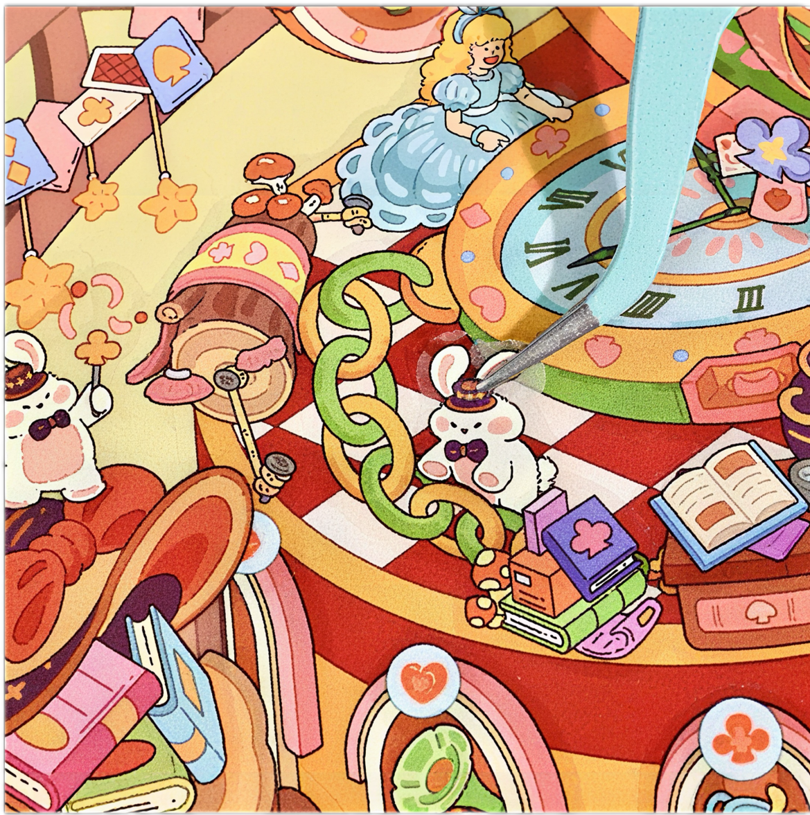 #018 Senyou Large Version 11.0 Alice Series DIY 3D Scene Stickers 4 Miniature Scenes(M)