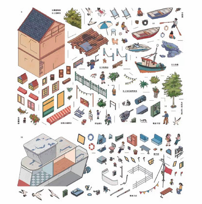 #028 SKYISLE 3.0 Grand Series DIY 3D Scene Stickers 4 Miniature Scenes(L)