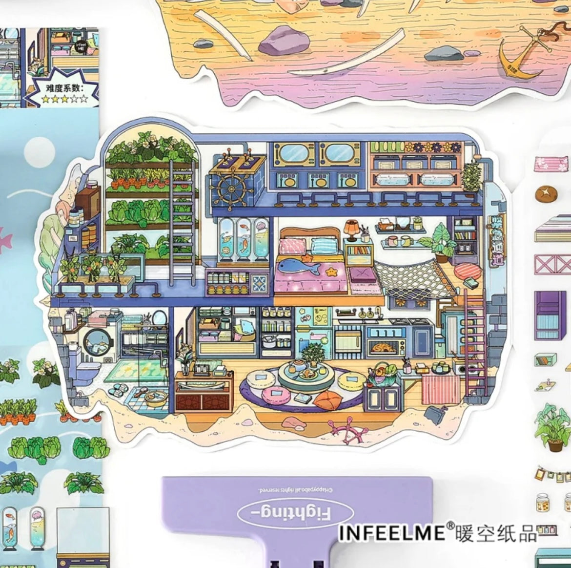 #010 My Cozy House 7.0 DIY 3D Scene Stickers 4 Miniature Scenes(S)