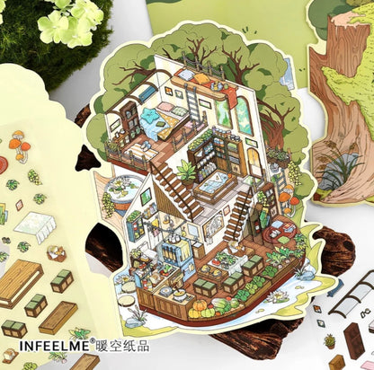 #010 My Cozy House 7.0 DIY 3D Scene Stickers 4 Miniature Scenes(S)
