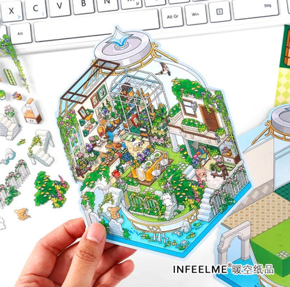 #005 Open Today 9.0 DIY 3D Scene Stickers 4 Miniature Scenes(S)