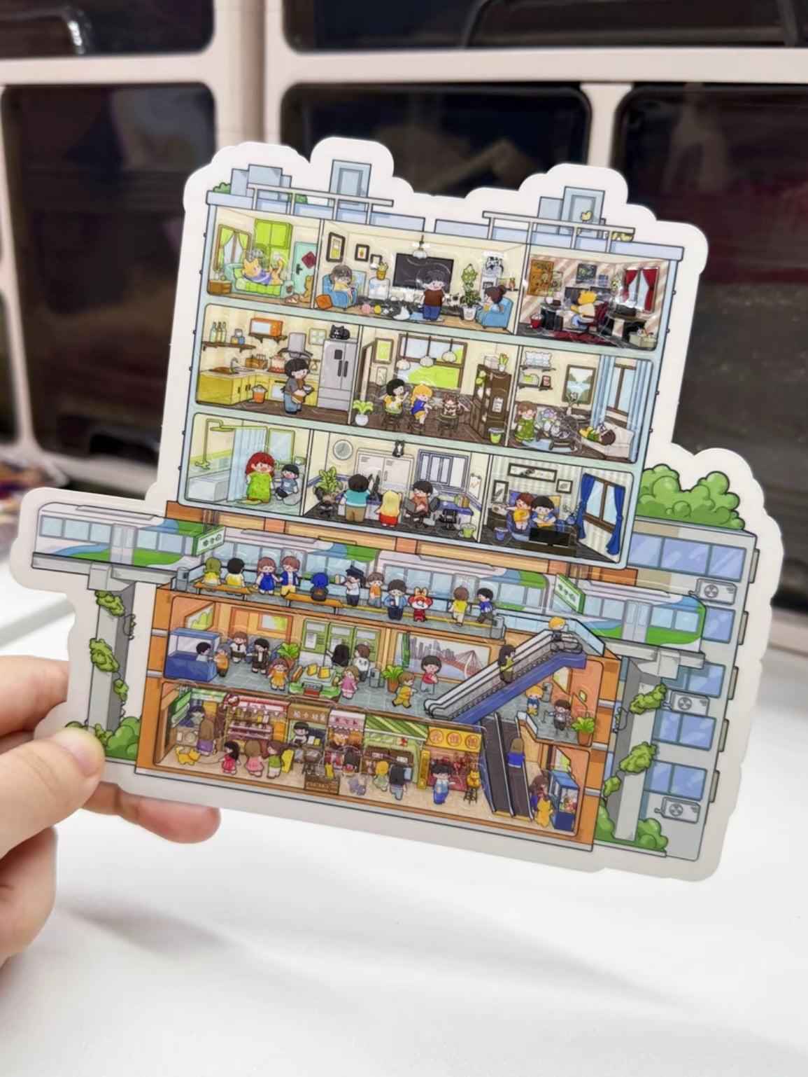 #022 Paper Dream 1.0: Chongqing Liziba DIY 3D Scene Stickers Miniature Scenes(L)