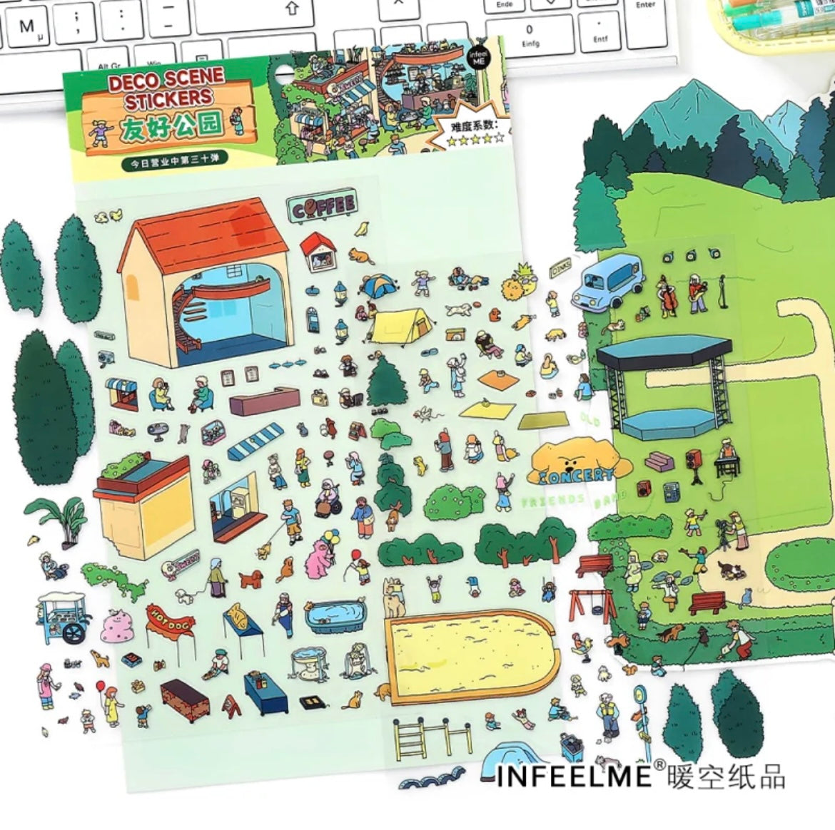 #008 Open Today 30.0 DIY 3D Scene Stickers 2 Miniature Scenes(M)