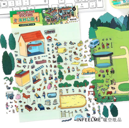 #008 Open Today 30.0 DIY 3D Scene Stickers 2 Miniature Scenes(M)