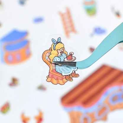 #018 Senyou Large Version 11.0 Alice Series DIY 3D Scene Stickers 4 Miniature Scenes(M)