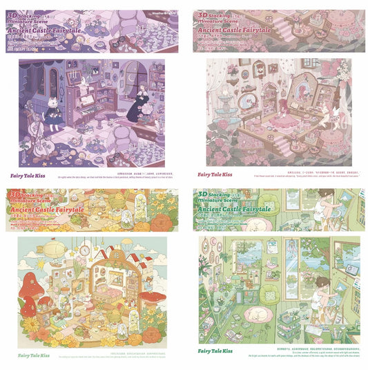 #014 Weather Clear 13.0 Ancient Castle Fairy Tale Series DIY 3D Scene Stickers Miniature Scenes(M)