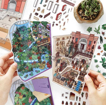 #009 Paper More Cozy Node 8.0 3D Scene Stickers 4 Miniature Scenes(S)