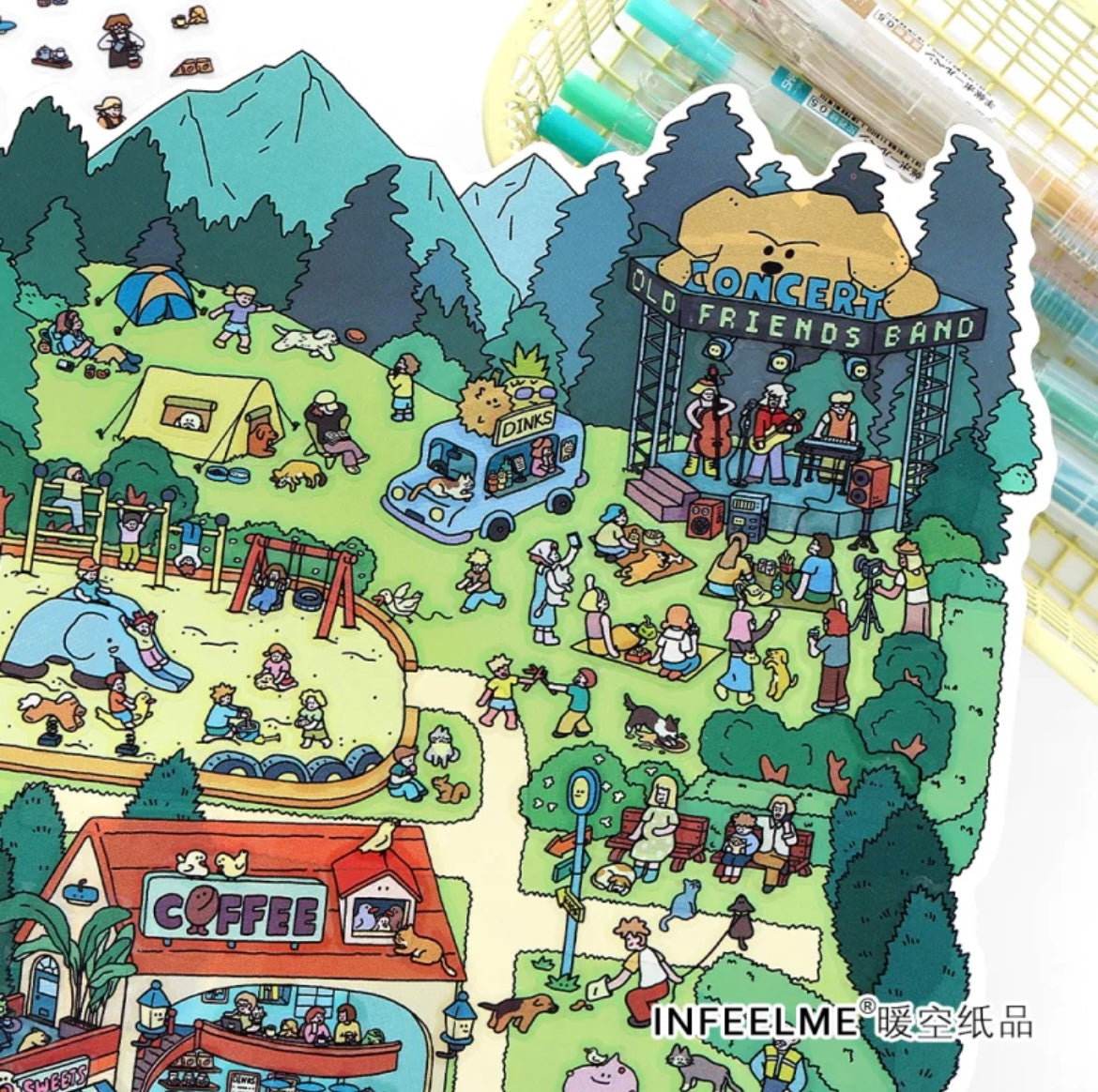 #008 Open Today 30.0 DIY 3D Scene Stickers 2 Miniature Scenes(M)