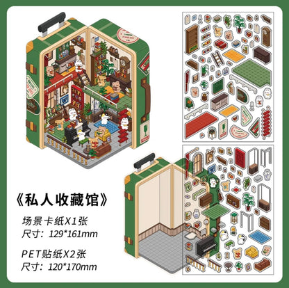 #003 Open Today 6.0 DIY 3D Scene Stickers 4 Miniature Scenes(S)