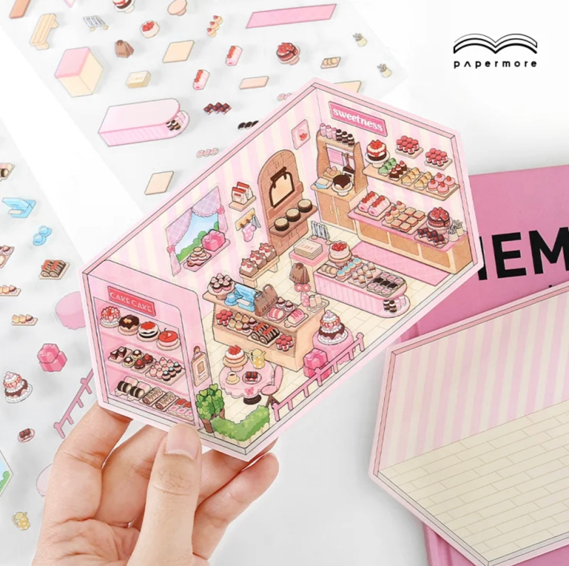 #006 Paper More Cozy Nook PET DIY 3D Scene Stickers 4 Miniature Scenes(S)