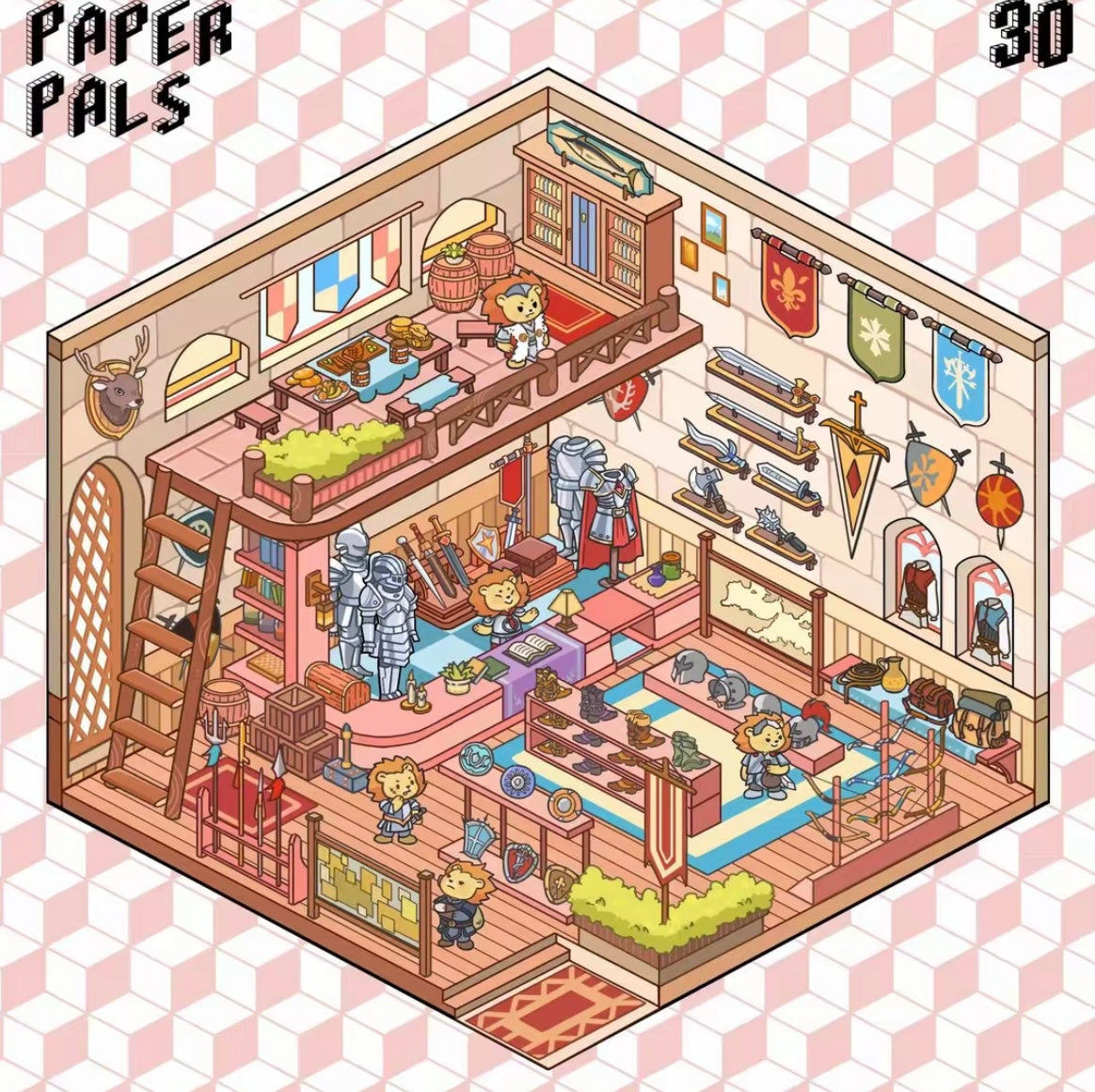 #019 paperpals3.0 DIY 3D Scene Stickers 4 Miniature Scenes(M)