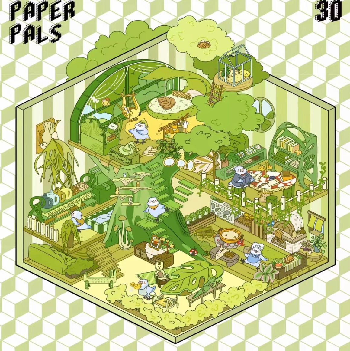#019 paperpals3.0 DIY 3D Scene Stickers 4 Miniature Scenes(M)