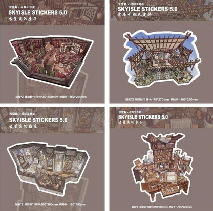#011 SKYISLE STICKERS 5.0 DIY 3D Scene Stickers 4 Miniature Scenes(M)