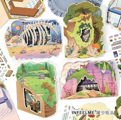 #010 My Cozy House 7.0 DIY 3D Scene Stickers 4 Miniature Scenes(S)