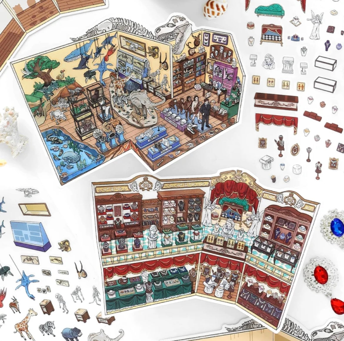 #009 Paper More Cozy Node 8.0 3D Scene Stickers 4 Miniature Scenes(S)