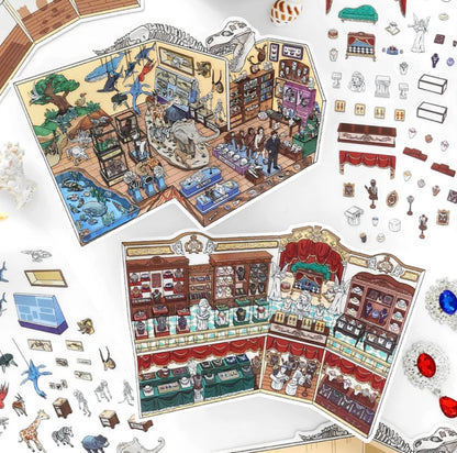 #009 Paper More Cozy Node 8.0 3D Scene Stickers 4 Miniature Scenes(S)