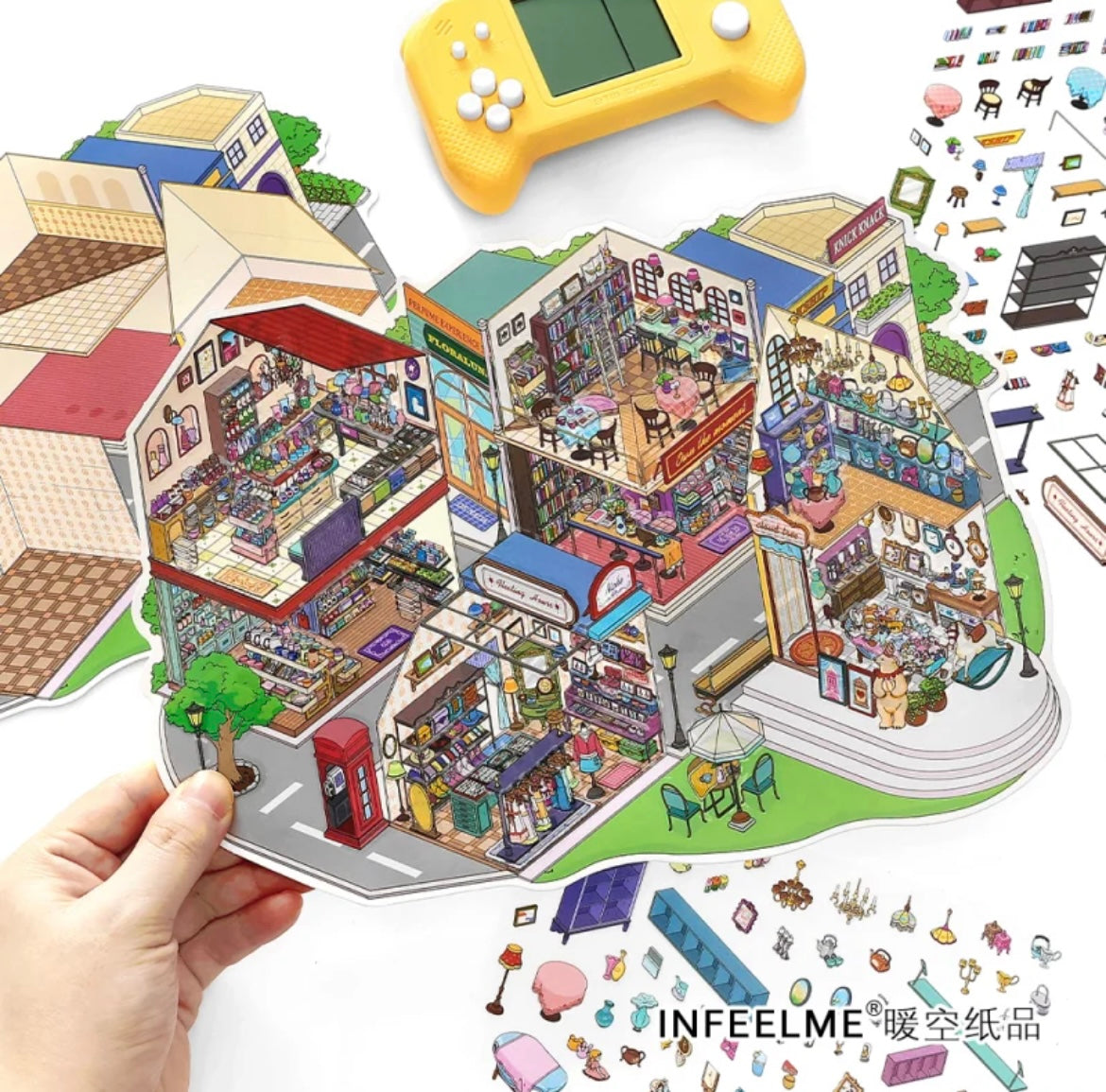 #004 Open Today 22.0 DIY 3D Scene Stickers 2 Miniature Scenes(M)