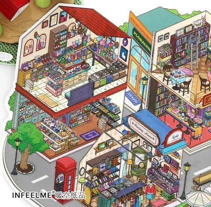 #004 Open Today 22.0 DIY 3D Scene Stickers 2 Miniature Scenes(M)