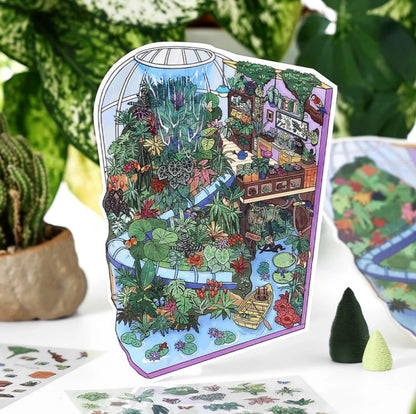 #009 Paper More Cozy Node 8.0 3D Scene Stickers 4 Miniature Scenes(S)