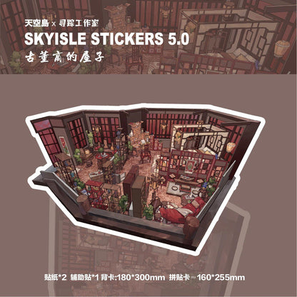 #011 SKYISLE STICKERS 5.0 DIY 3D Scene Stickers 4 Miniature Scenes(M)