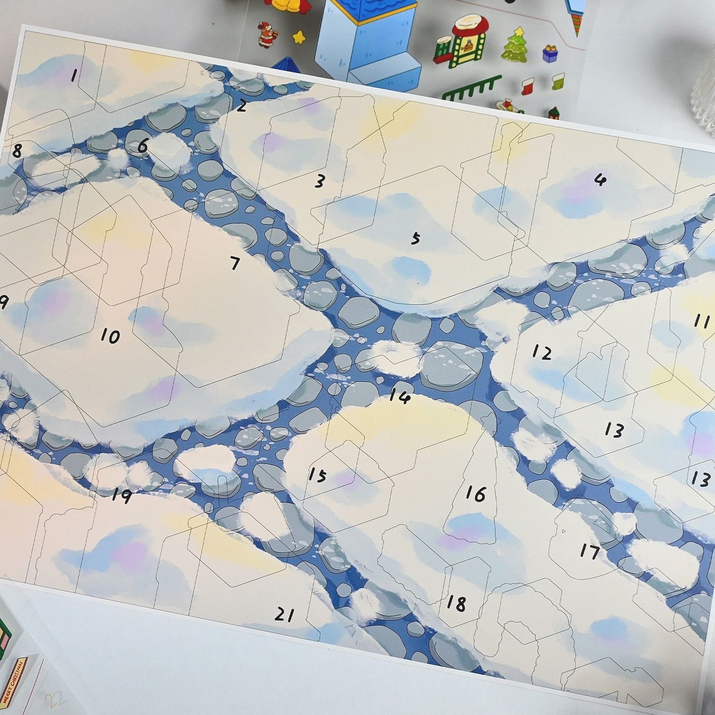 #037  Senyou 2.0  Extra Large Christmas Eve in Grindelwald Series DIY 3D Scene Stickers Cute Miniature Scenes(XL)