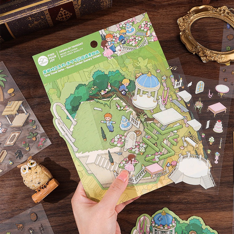 #012 Fangdao Time-Travel Series DIY 3D Scene Stickers 4 Miniature Scenes(S)