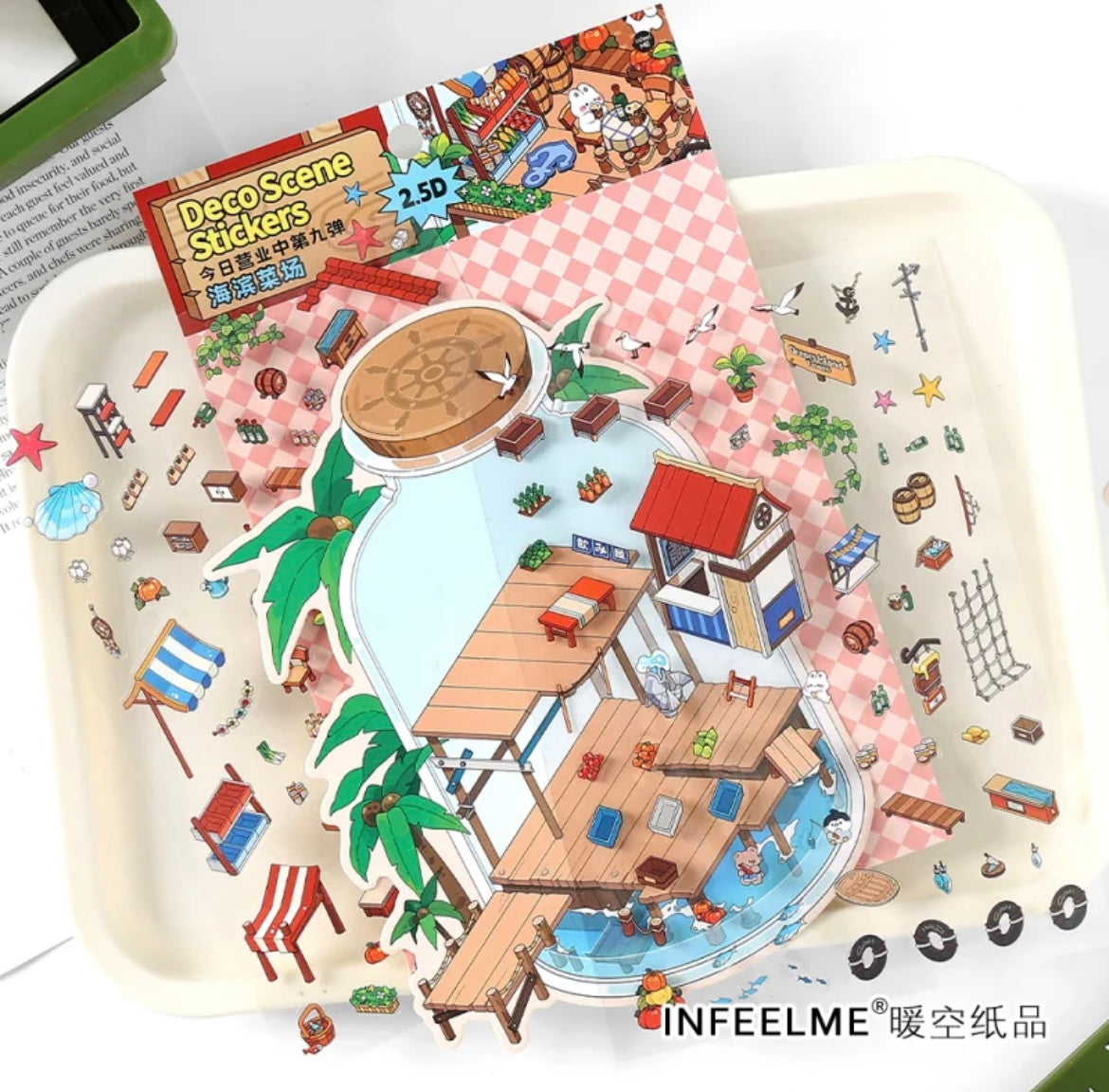 #005 Open Today 9.0 DIY 3D Scene Stickers 4 Miniature Scenes(S)