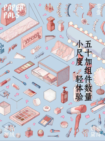 #027 paperpals 4.0 Paper Bubble Eiderdown DIY 3D Scene Stickers 4 Miniature Scenes(M)