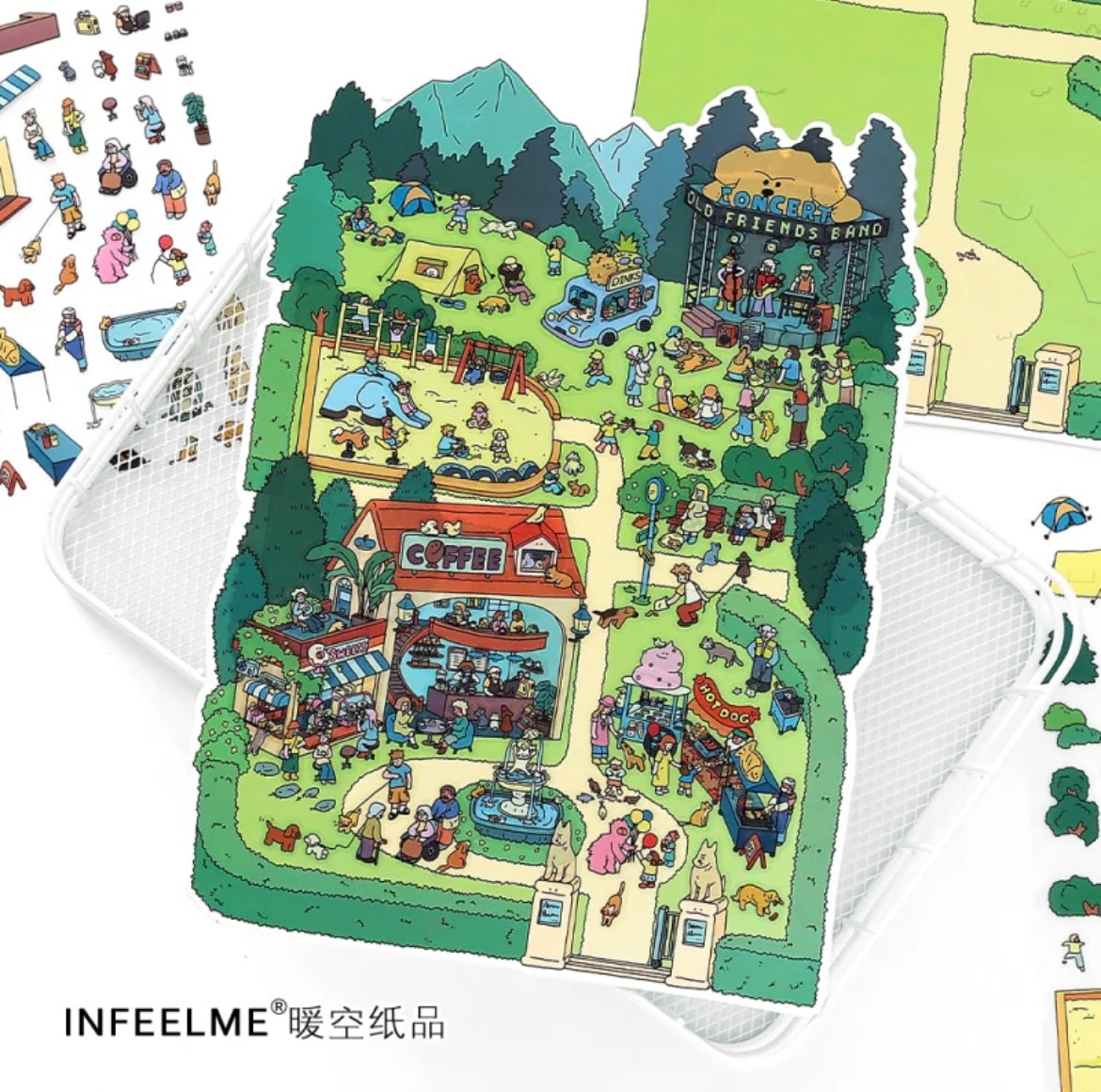 #008 Open Today 30.0 DIY 3D Scene Stickers 2 Miniature Scenes(M)