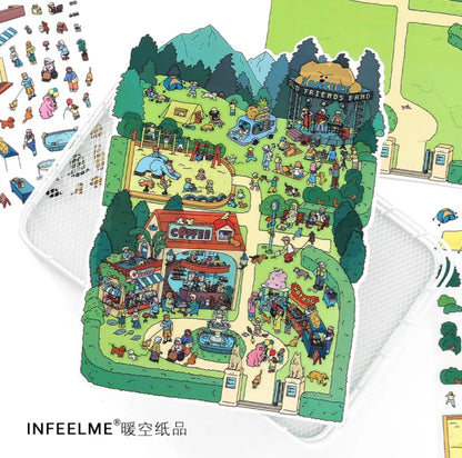 #008 Open Today 30.0 DIY 3D Scene Stickers 2 Miniature Scenes(M)