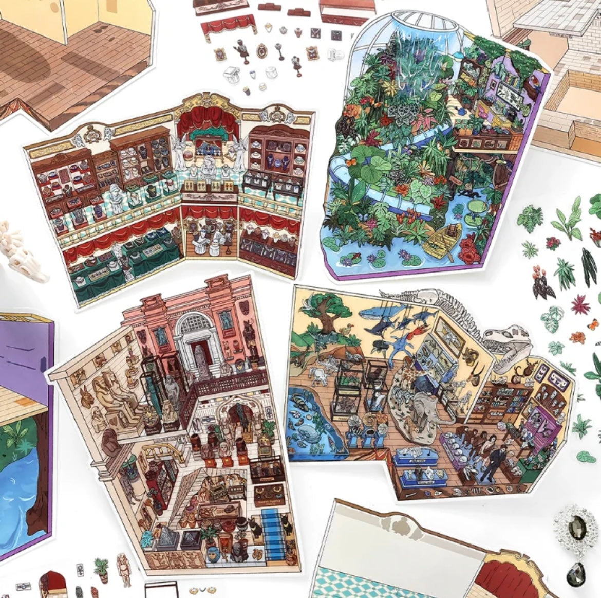 #009 Paper More Cozy Node 8.0 3D Scene Stickers 4 Miniature Scenes(S)