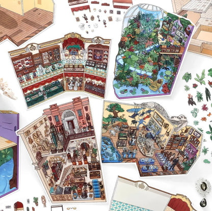 #009 Paper More Cozy Node 8.0 3D Scene Stickers 4 Miniature Scenes(S)