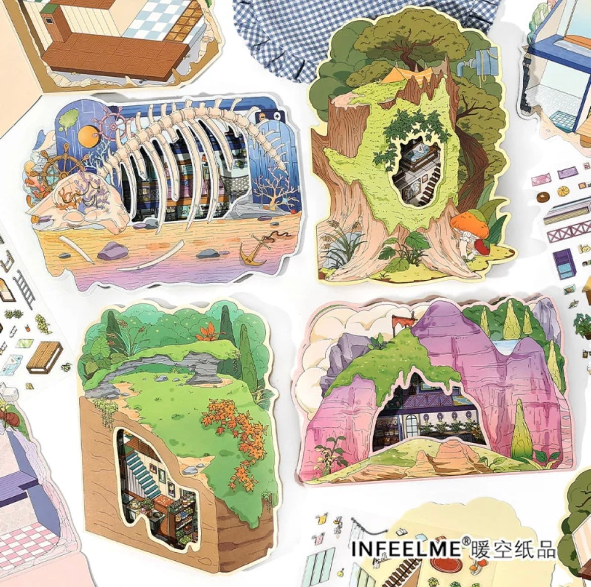 #010 My Cozy House 7.0 DIY 3D Scene Stickers 4 Miniature Scenes(S)