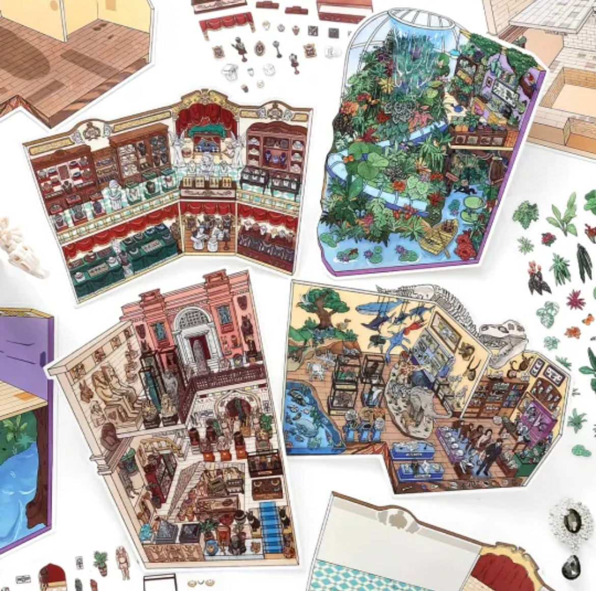 #009 Paper More Cozy Node 8.0 3D Scene Stickers 4 Miniature Scenes(S)