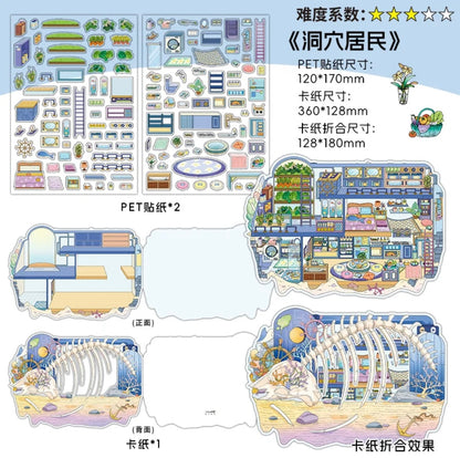#010 My Cozy House 7.0 DIY 3D Scene Stickers 4 Miniature Scenes(S)